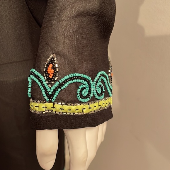 FLINT & MOSS COVERUP LARGE BLACK COLORFUL BEADED - Picture 3 of 5